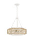 Quoizel Waylon Cylindrical Pendant Ceiling Light Contemporary Antique White 4x E27-6