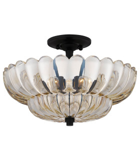Quoizel Whitecap Ceiling Light Traditional Tinted Amber Glass Mottled Cocoa Brown 4x E14-1