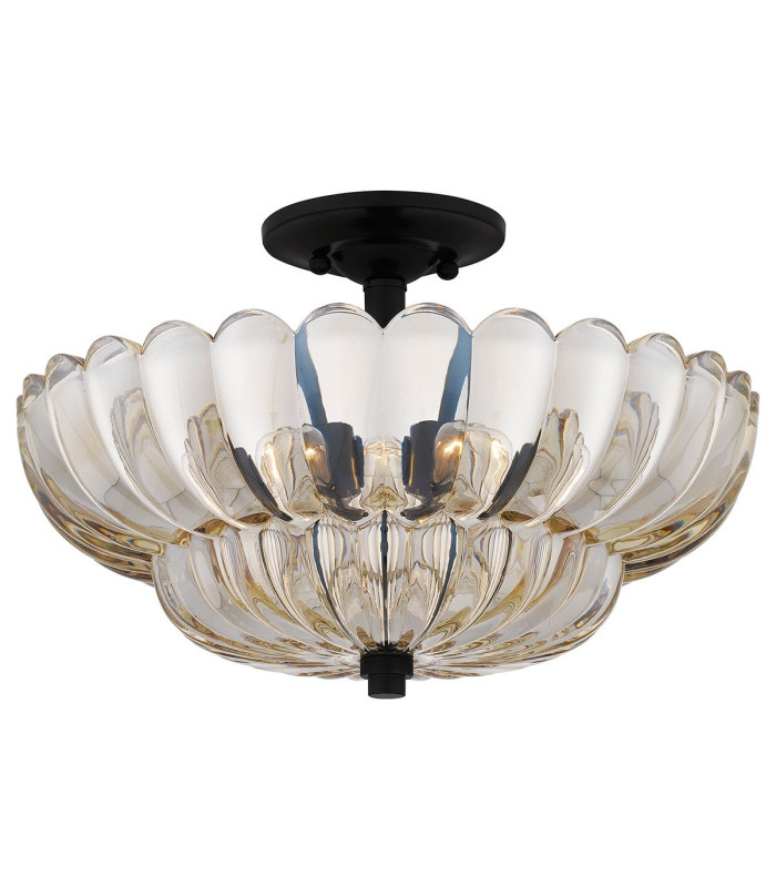 Quoizel Whitecap Ceiling Light Traditional Tinted Amber Glass Mottled Cocoa Brown 4x E14-1