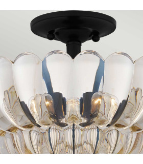Quoizel Whitecap Ceiling Light Traditional Tinted Amber Glass Mottled Cocoa Brown 4x E14-2