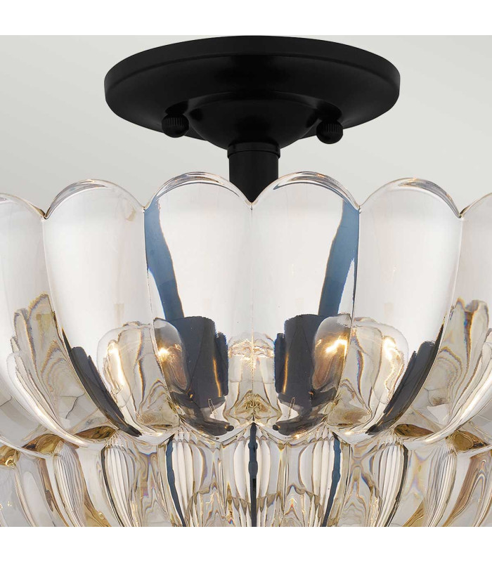 Quoizel Whitecap Ceiling Light Traditional Tinted Amber Glass Mottled Cocoa Brown 4x E14-2