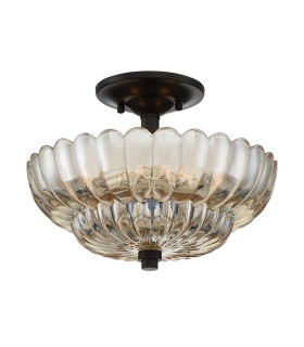 Quoizel Whitecap Ceiling Light Traditional Tinted Amber Glass Mottled Cocoa Brown 3x E14-1