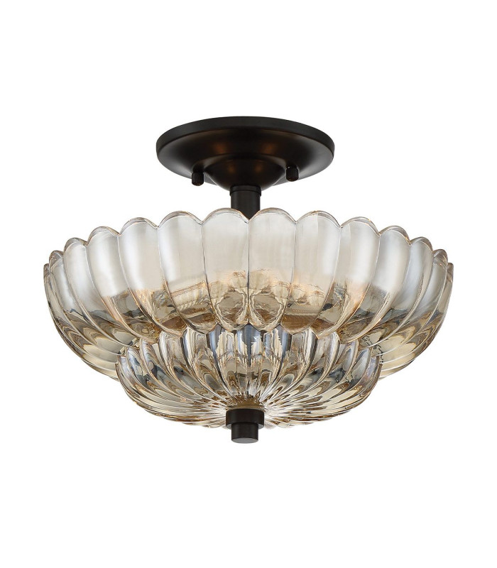 Quoizel Whitecap Ceiling Light Traditional Tinted Amber Glass Mottled Cocoa Brown 3x E14-1