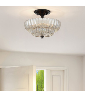 Quoizel Whitecap Ceiling Light Traditional Tinted Amber Glass Mottled Cocoa Brown 3x E14-2