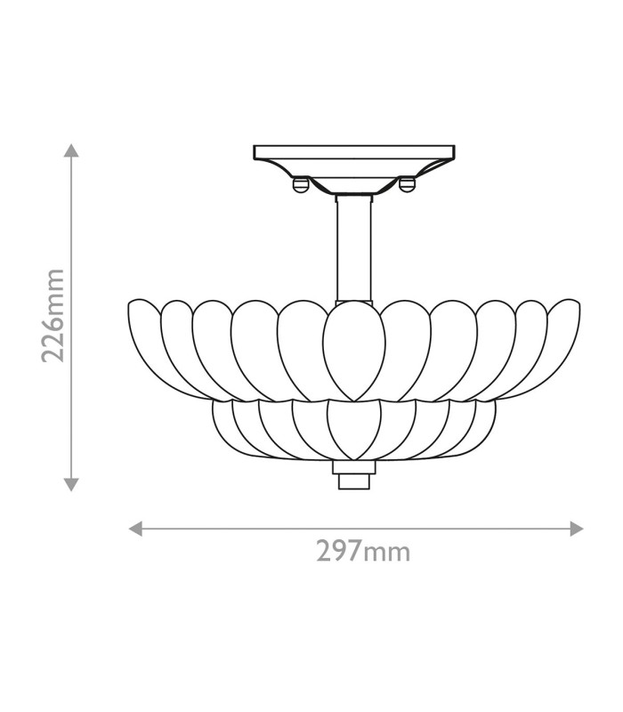 Quoizel Whitecap Ceiling Light Traditional Tinted Amber Glass Mottled Cocoa Brown 3x E14-3