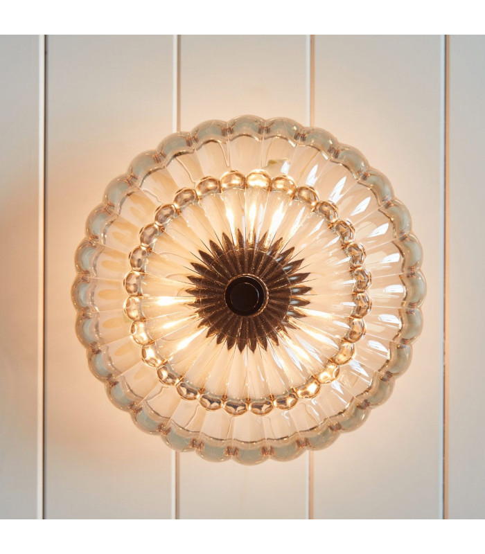Quoizel Whitecap Ceiling Light Traditional Tinted Amber Glass Mottled Cocoa Brown 3x E14-4
