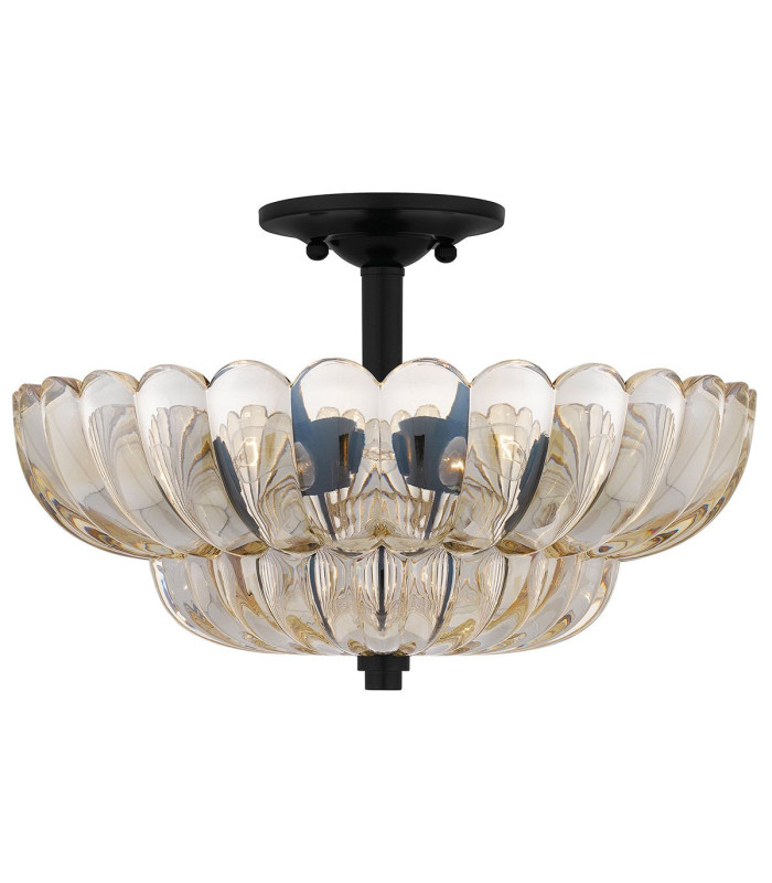 Quoizel Whitecap Ceiling Light Traditional Tinted Amber Glass Mottled Cocoa Brown 4x E14-6