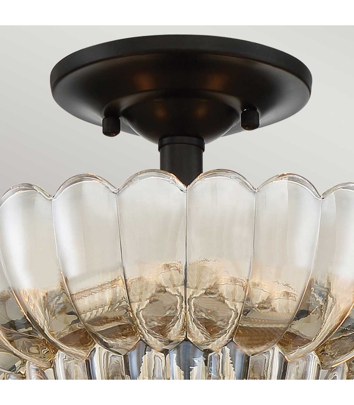 Quoizel Whitecap Ceiling Light Traditional Tinted Amber Glass Mottled Cocoa Brown 3x E14-6