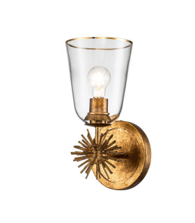 Staring Wall Lamp Contemporary Distressed Gold Glass Shade 1x E27-1