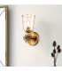 Staring Wall Lamp Contemporary Distressed Gold Glass Shade 1x E27-2