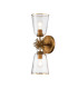 Staring Wall Lamp Contemporary Distressed Gold Glass Shades 2x E27-1
