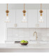 Staring Slim Pendant Ceiling Light Contemporary Distressed Gold 1x E27 Clear Shade-2