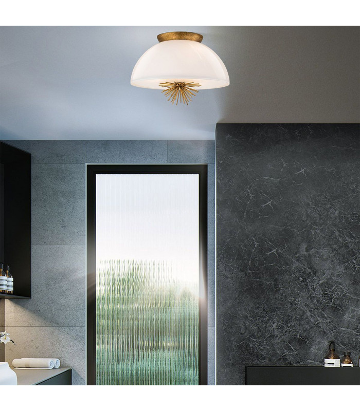 Staring Dome Pendant Ceiling Light Contemporary Distressed Gold 3x E14-5