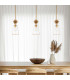 Staring Slim Pendant Ceiling Light Contemporary Distressed Gold 1x E27 Clear Shade-5