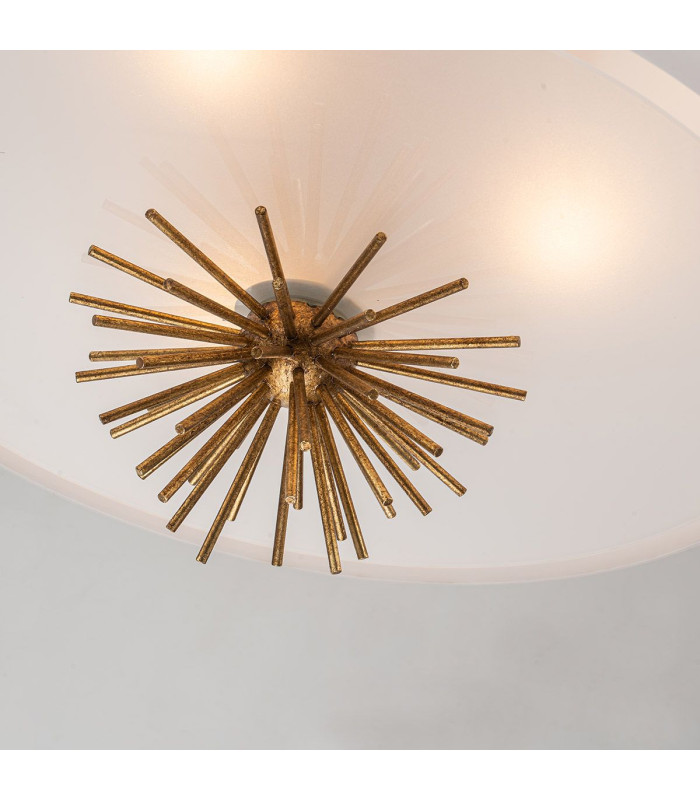 Staring Dome Pendant Ceiling Light Contemporary Distressed Gold 3x E14-6
