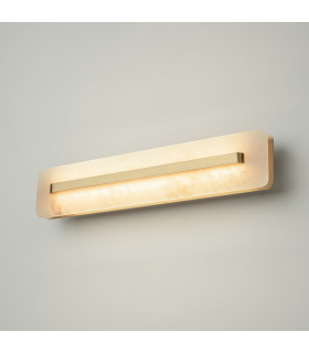 Albatre Modern 60cm Integrated LED Wall Lamp Brass 3000K 250lm White Shade-2