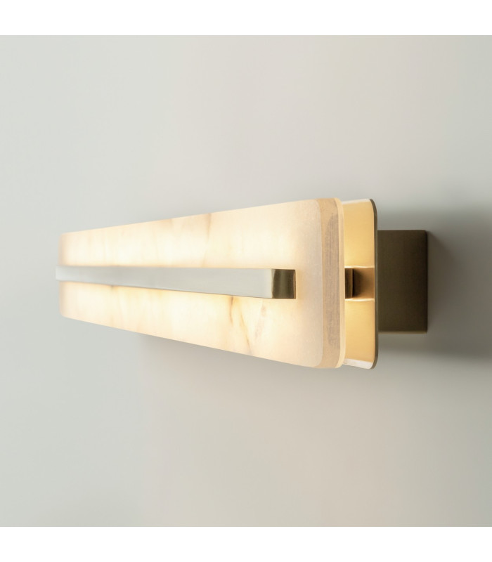 Albatre Modern 80cm Integrated LED Wall Lamp Brass 3000K 300lm White Shade-6