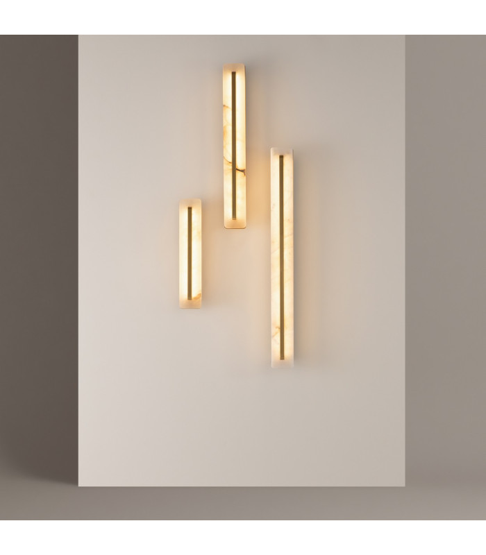 Albatre Modern 40cm Integrated LED Wall Lamp Brass 3000K 150lm White Shade-4