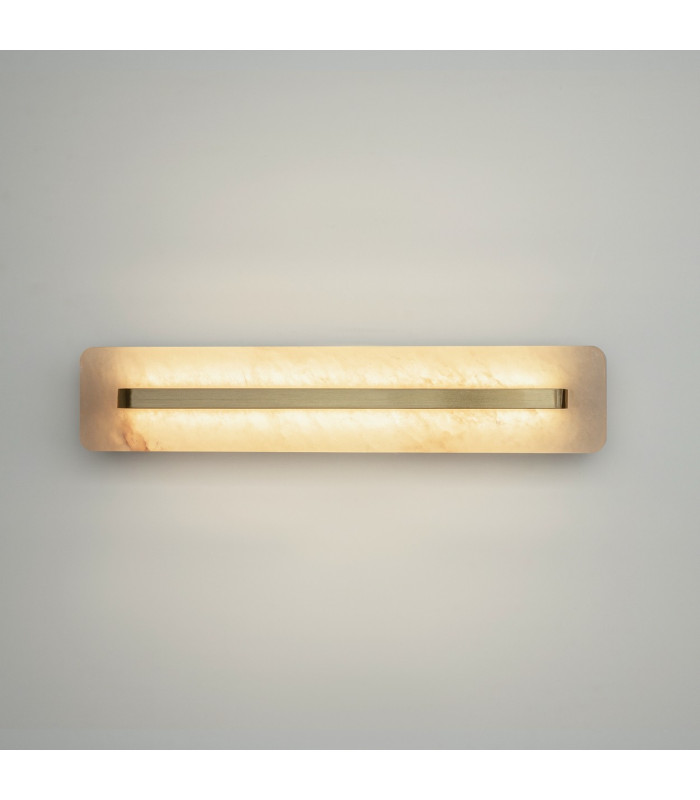 Albatre Modern 40cm Integrated LED Wall Lamp Brass 3000K 150lm White Shade-5
