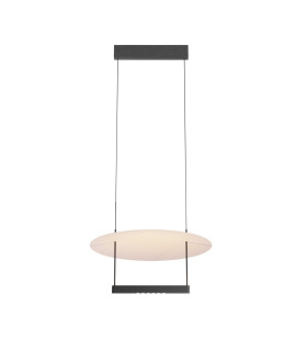 Ambience II Modern 42cm Pendant Ceiling Light Dimmable Black 3000K 1000lm White Shade-1