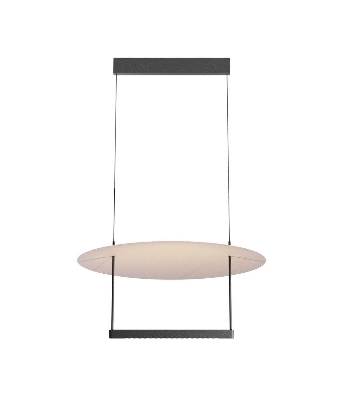 Ambience II Modern 60cm Pendant Ceiling Light Dimmable Black 3000K 1400lm White Shade-1