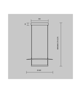 Ambience II Modern 60cm Pendant Ceiling Light Dimmable Black 3000K 1400lm White Shade-3