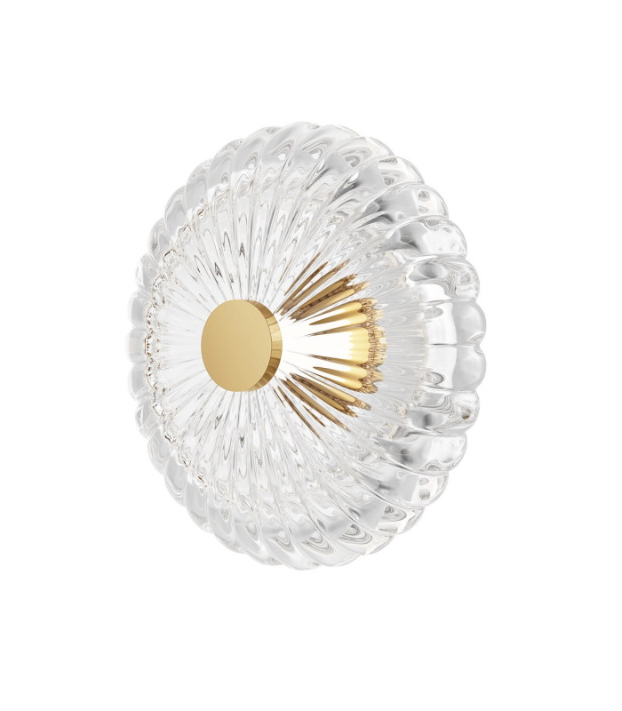 Amulet Round Modern 35cm Wall Lamp Gold 3000K 360lm Glass Shade-1
