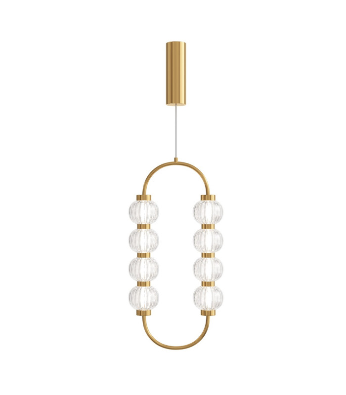 Amulet Oval Modern Pendant Ceiling Light Gold 3000K 700lm Glass Shade-1
