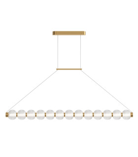 Amulet Modern Bar Pendant Ceiling Light Gold 3000K 1050lm Glass Shade-1