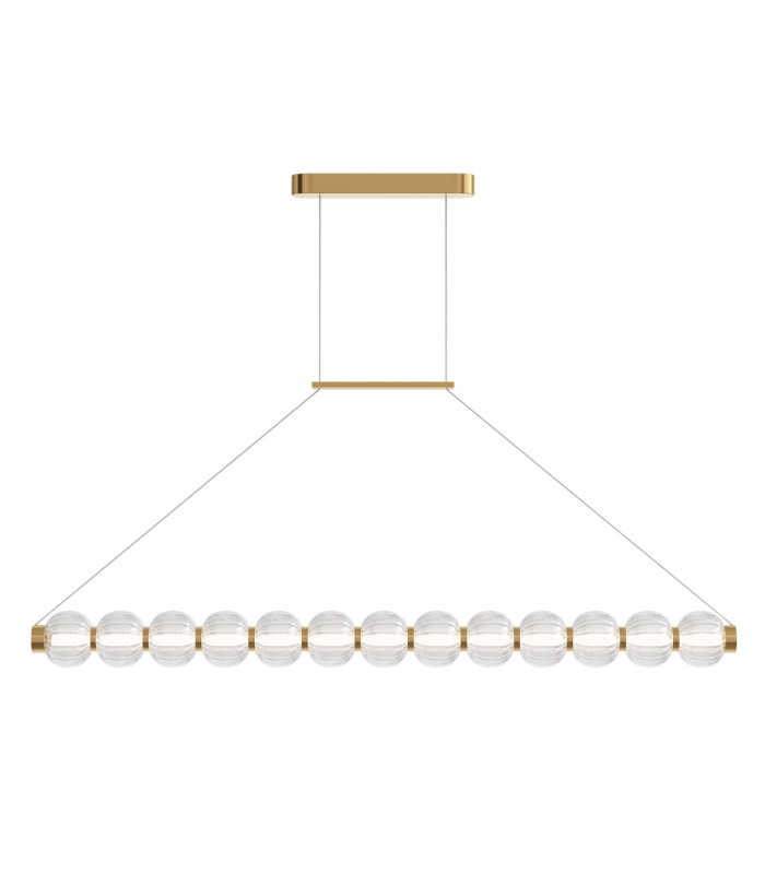 Amulet Modern Bar Pendant Ceiling Light Gold 3000K 1050lm Glass Shade-1