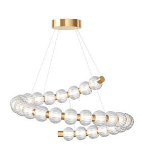 Amulet Swirl Modern Pendant Ceiling Light Gold 3000K 1900lm Glass Shade-1