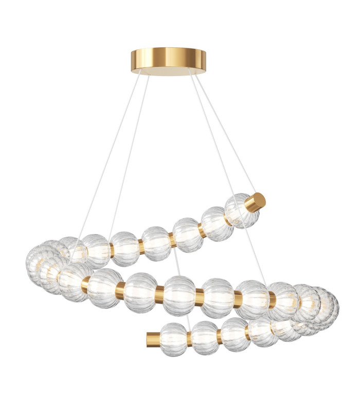 Amulet Swirl Modern Pendant Ceiling Light Gold 3000K 1900lm Glass Shade-1