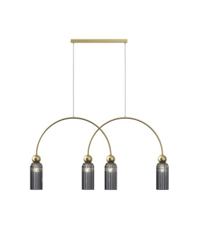 Antic Modern Bar Pendant Ceiling Light Gold 4xE14 Grey Shade-1