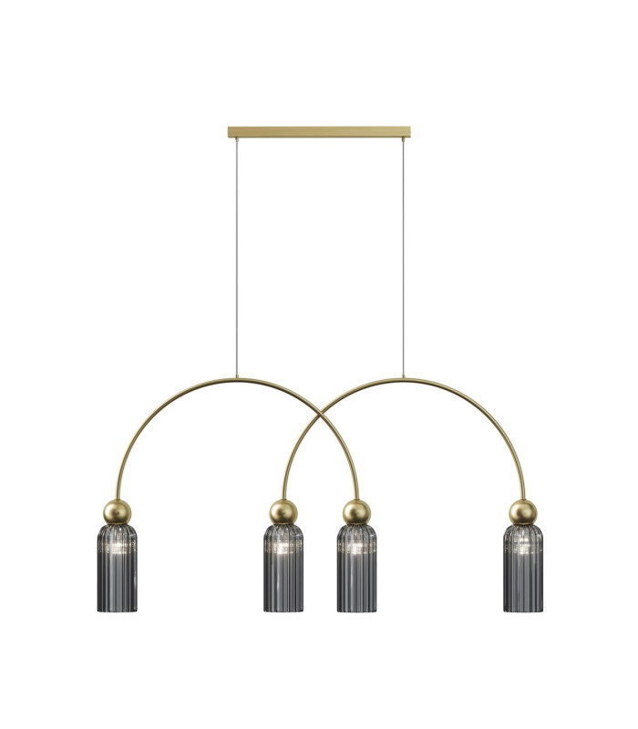 Antic Modern Bar Pendant Ceiling Light Gold 4xE14 Grey Shade-1