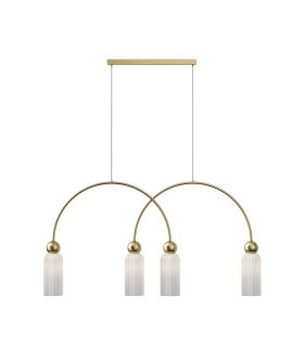 Antic Modern Bar Pendant Ceiling Light Gold 4xE14 White Shade-1
