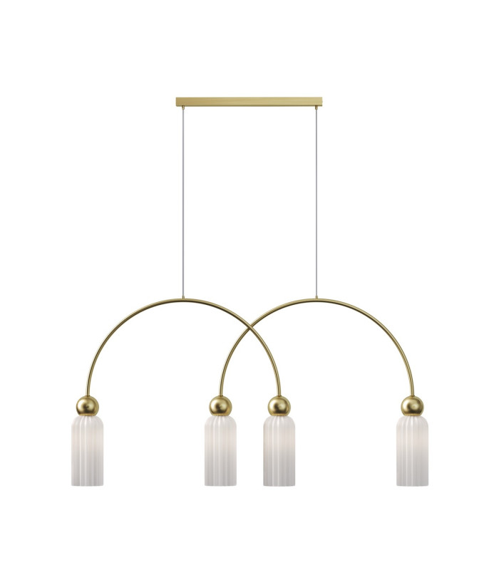 Antic Modern Bar Pendant Ceiling Light Gold 4xE14 White Shade-1