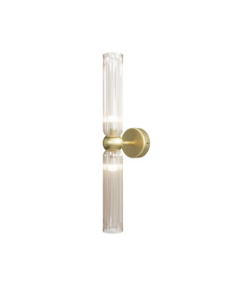 Antic Modern Up & Down Wall Lamp Gold 2xG9 Cognac Shade-1