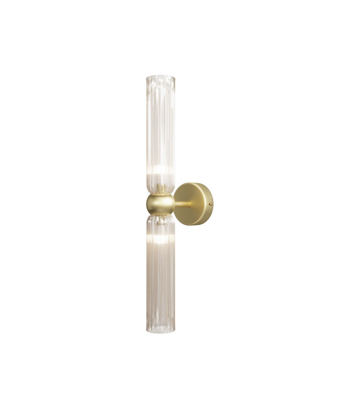 Antic Modern Up & Down Wall Lamp Gold 2xG9 Cognac Shade-1