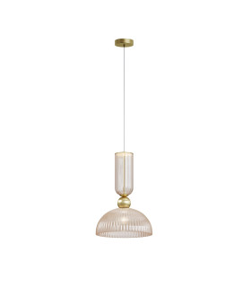 Antic Modern Dome Pendant Ceiling Light Gold 2700K 510lm 1xE27 Cognac Shade-1