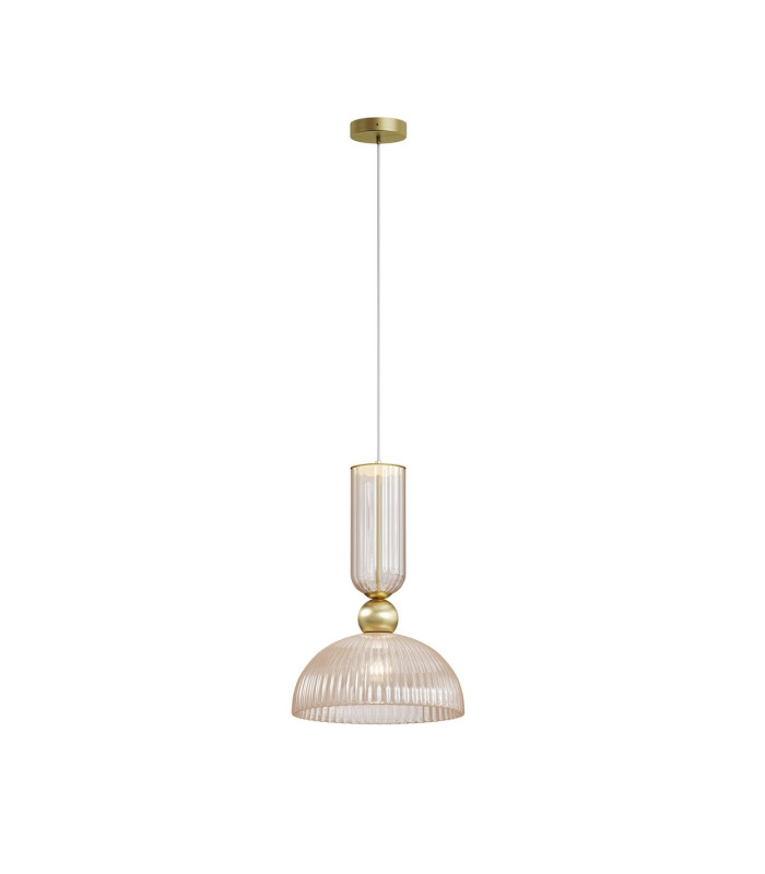Antic Modern Dome Pendant Ceiling Light Gold 2700K 510lm 1xE27 Cognac Shade-1