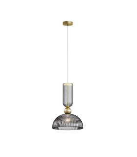 Antic Modern Dome Pendant Ceiling Light Gold 2700K 510lm 1xE27 Grey Shade-1