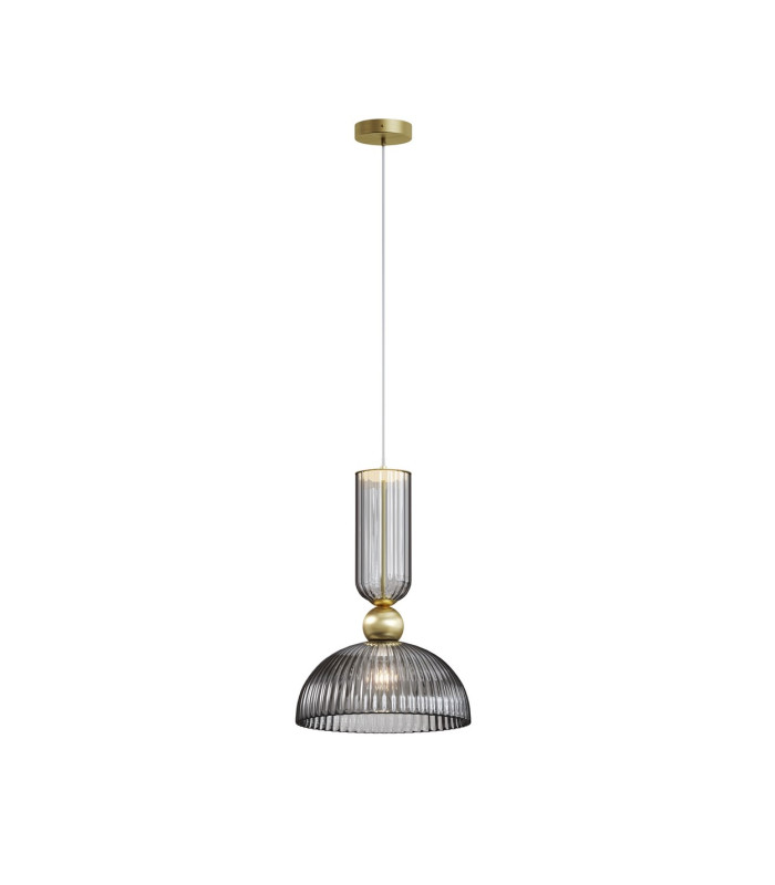 Antic Modern Dome Pendant Ceiling Light Gold 2700K 510lm 1xE27 Grey Shade-1
