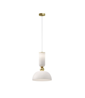 Antic Modern Dome Pendant Ceiling Light Gold 2700K 510lm 1xE27 White Shade-1