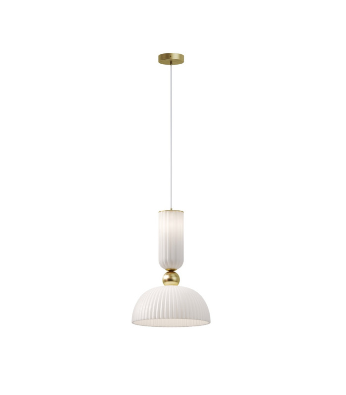 Antic Modern Dome Pendant Ceiling Light Gold 2700K 510lm 1xE27 White Shade-1