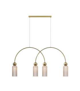Antic Modern Bar Pendant Ceiling Light Gold 4xE14 Cognac Shade-1