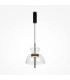 Bangkok II Modern 25cm Dome Pendant Ceiling Light Black 3000K 1300lm Glass Shade-1