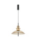 Bangkok Modern 40cm Dome Pendant Ceiling Light Black 3000K 1300lm Cognac Shade-1