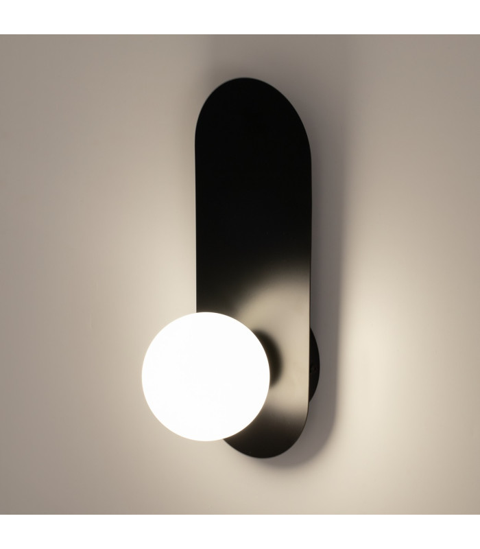 Bao Modern Globe Wall Lights Black 1xG9 White Shade-5