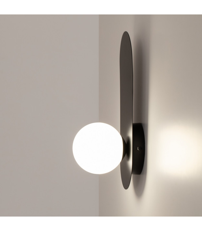 Bao Modern Globe Wall Lights Black 1xG9 White Shade-6