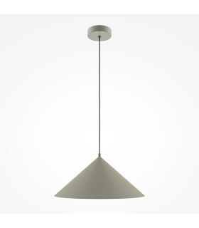Basic Cone Modern 35cm Dome Pendant Ceiling Light Khaki 1xE27 Grey Shade-1